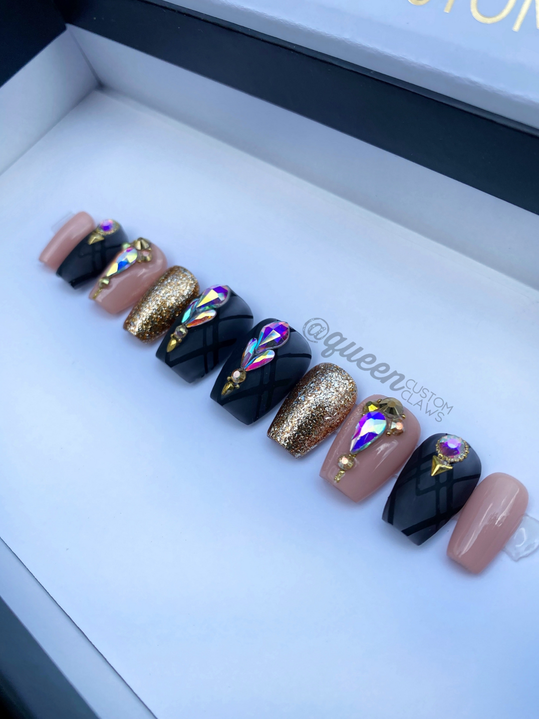 Black Swan Sparkle Press on Nails