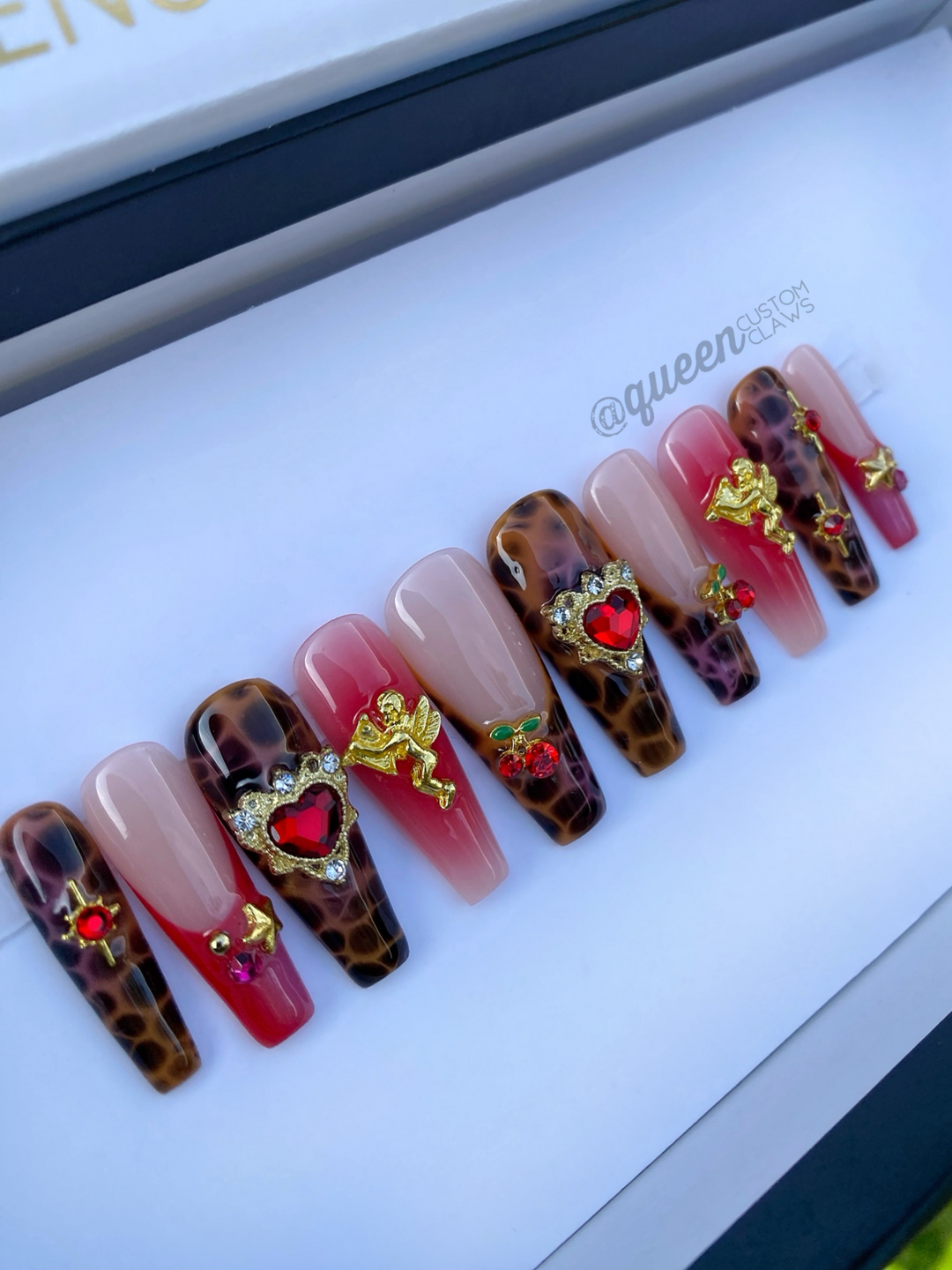 Cheetah Bomb Bling press on nails