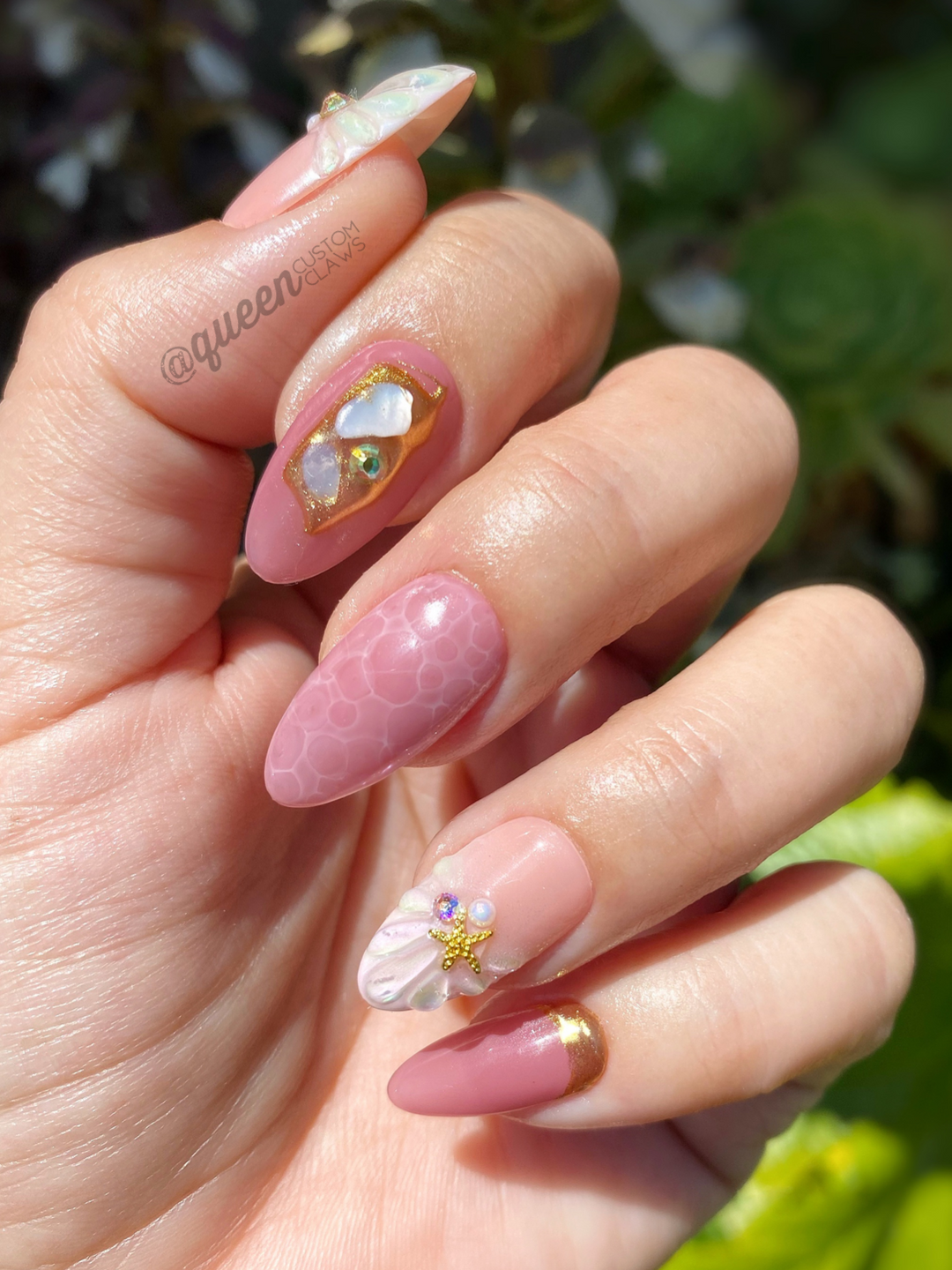 Lowkey Mermaid press on nails