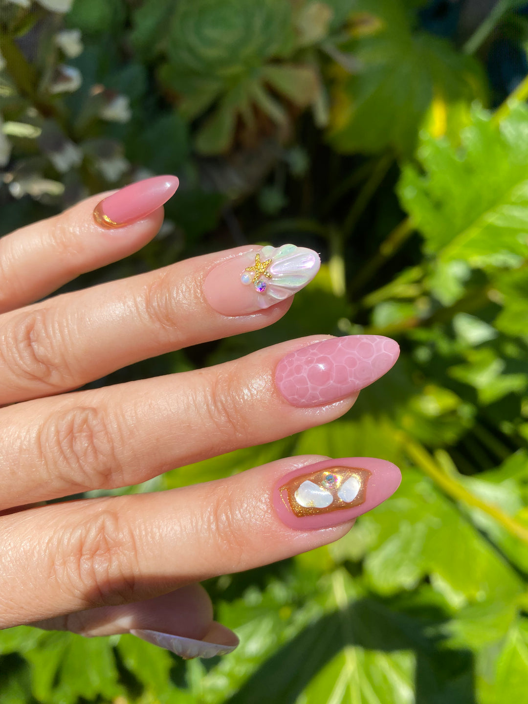 Lowkey Mermaid press on nails
