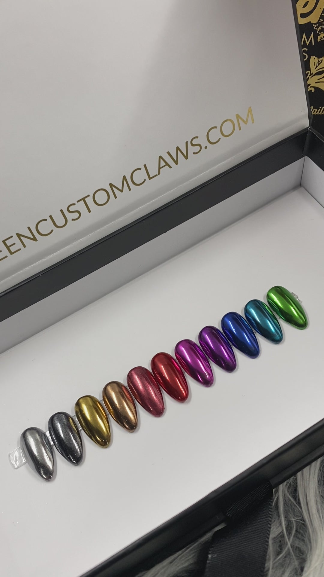 chrome  press on nails