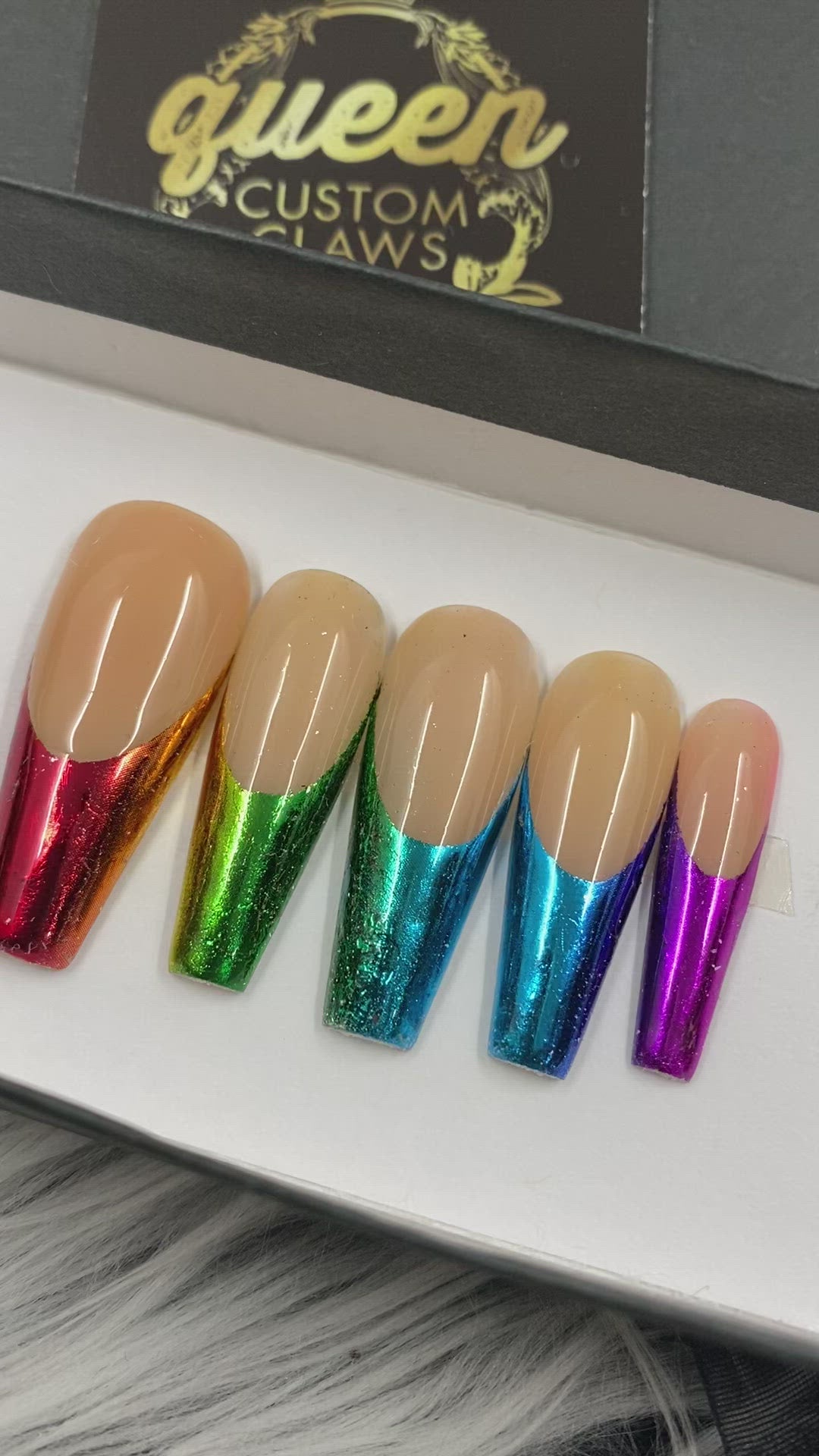 Rainbow Lumé Ombre French Tip