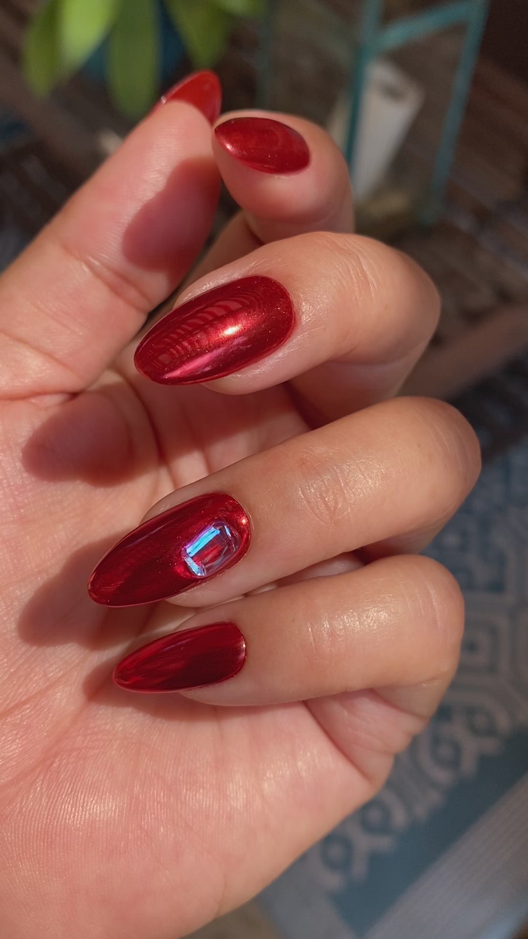 Jem hologram gem and chrome press on nails