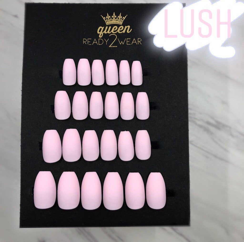 Ready2Wear | Coffin Matte Pinks Press-on nails