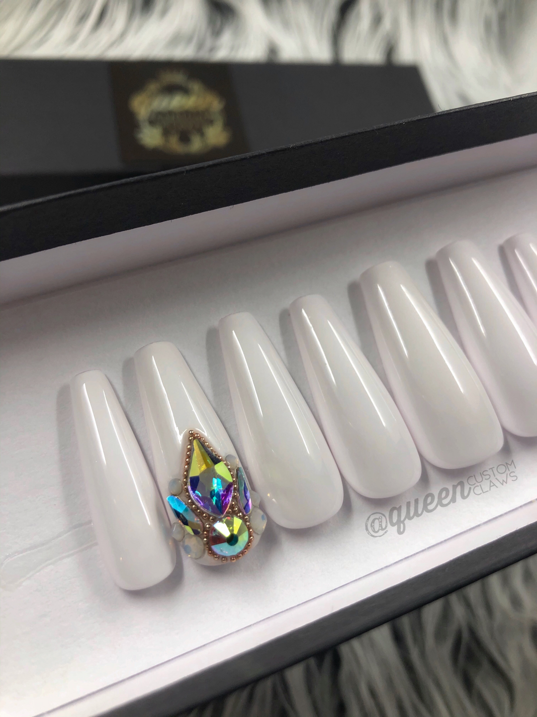 White Wedding-Bling  press on nails