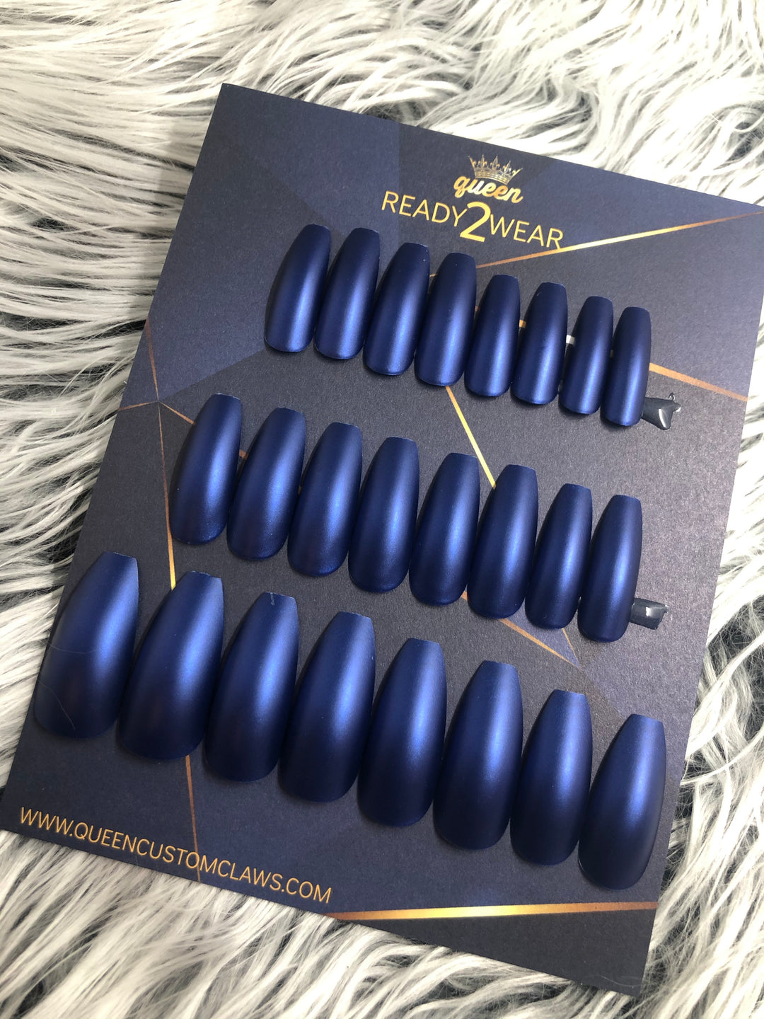 Ready2Wear | Royal : long shimmer Coffin Press-on nails