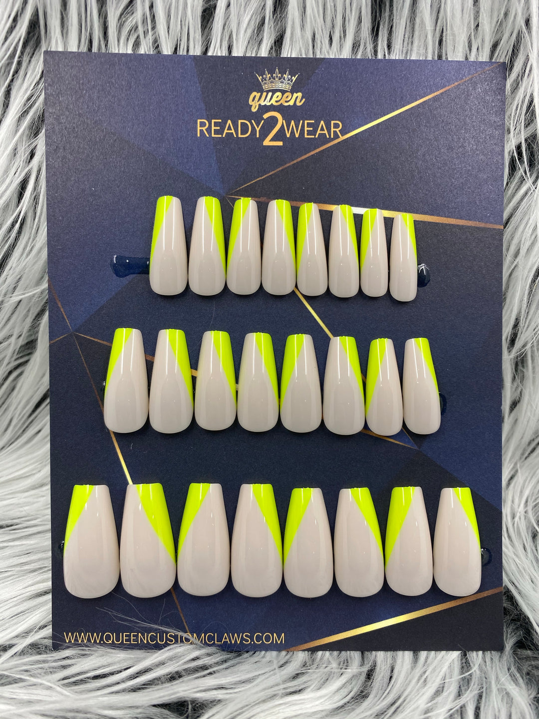 Ready2Wear | Straight Edge: Neon Yellow Sculpted Coffin Press-on nails