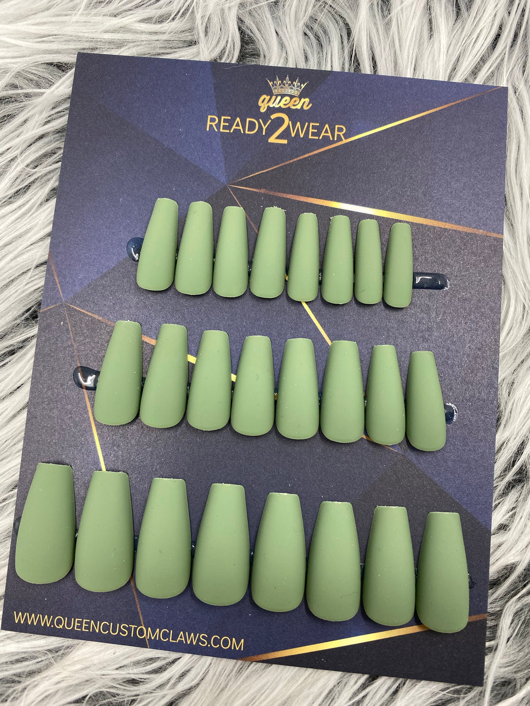 Ready2Wear | Sage: matté sculpted coffin Press-on nails