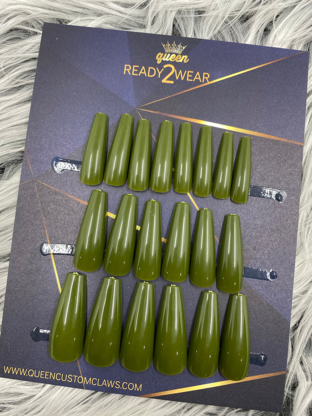 Ready2Wear | Olivine: Xtreme coffin Press-on nails