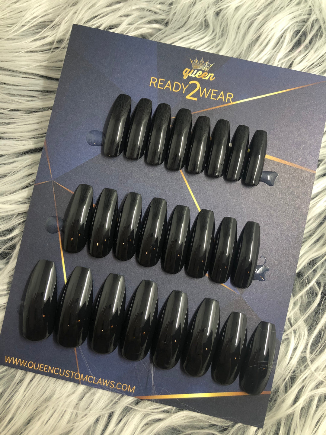 Ready2Wear | Vinyl : long shiny Coffin Press-on nails