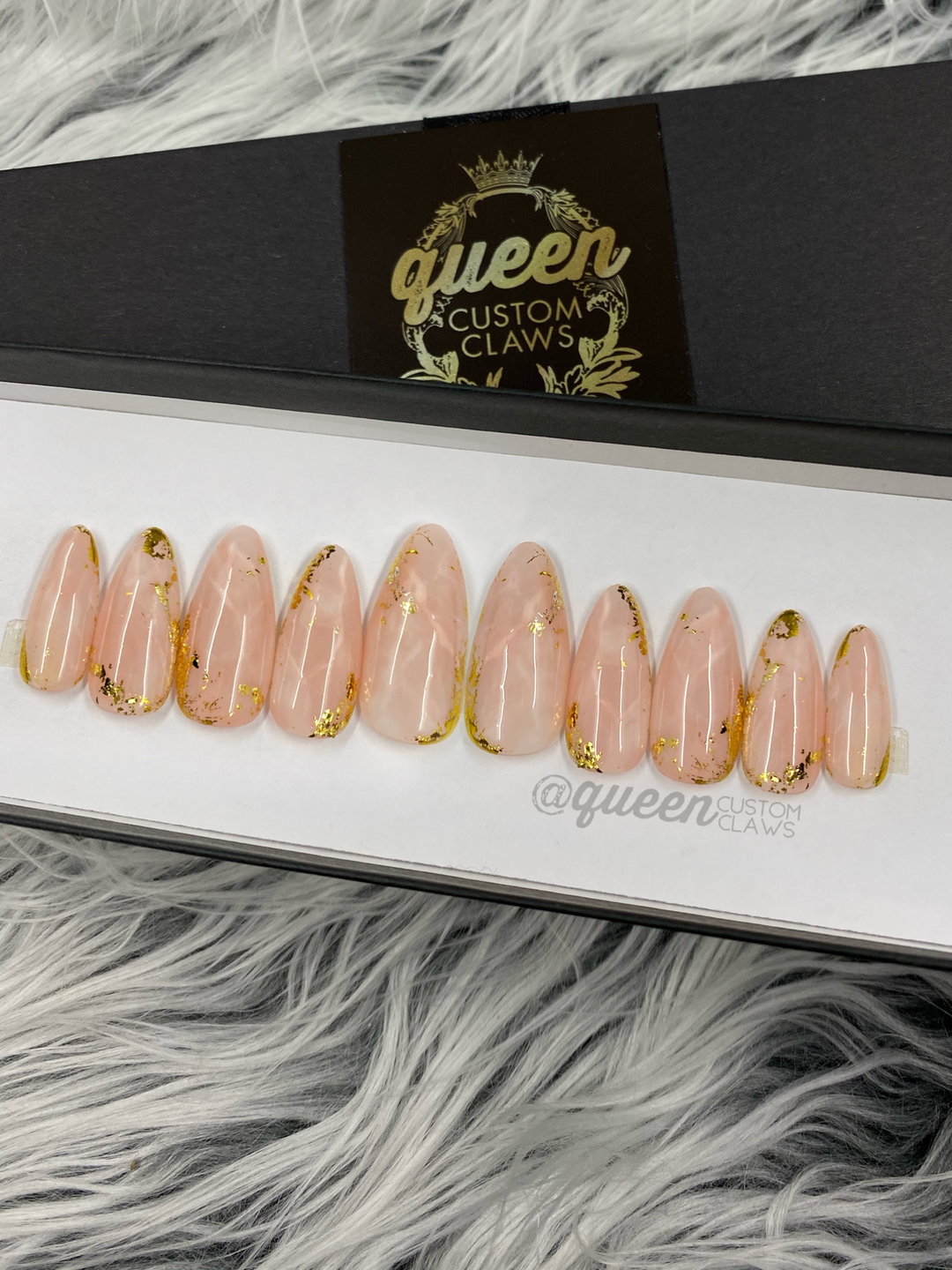Rose quartz- press on nails