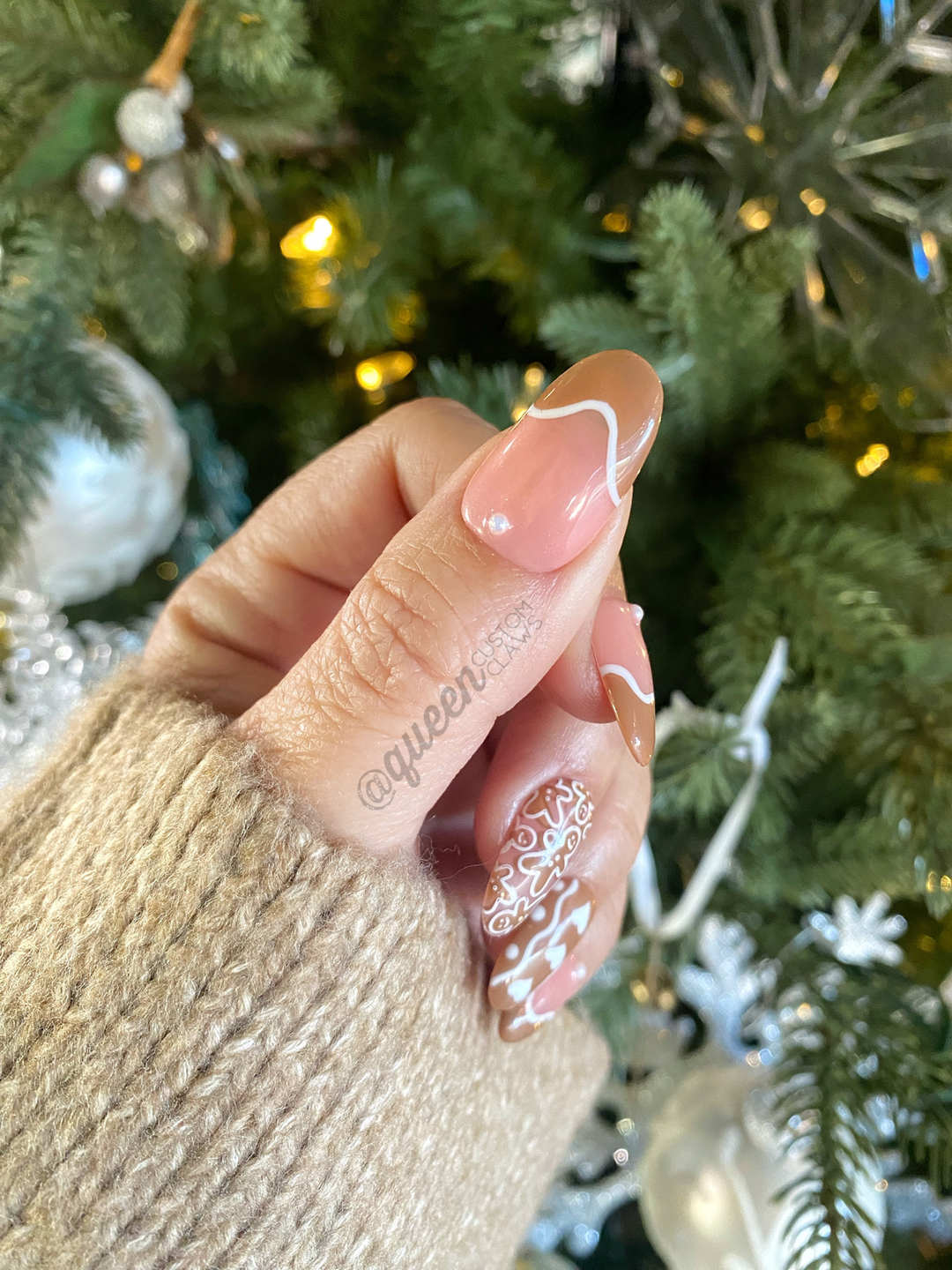 Gingerbread: cookie French- press on nails
