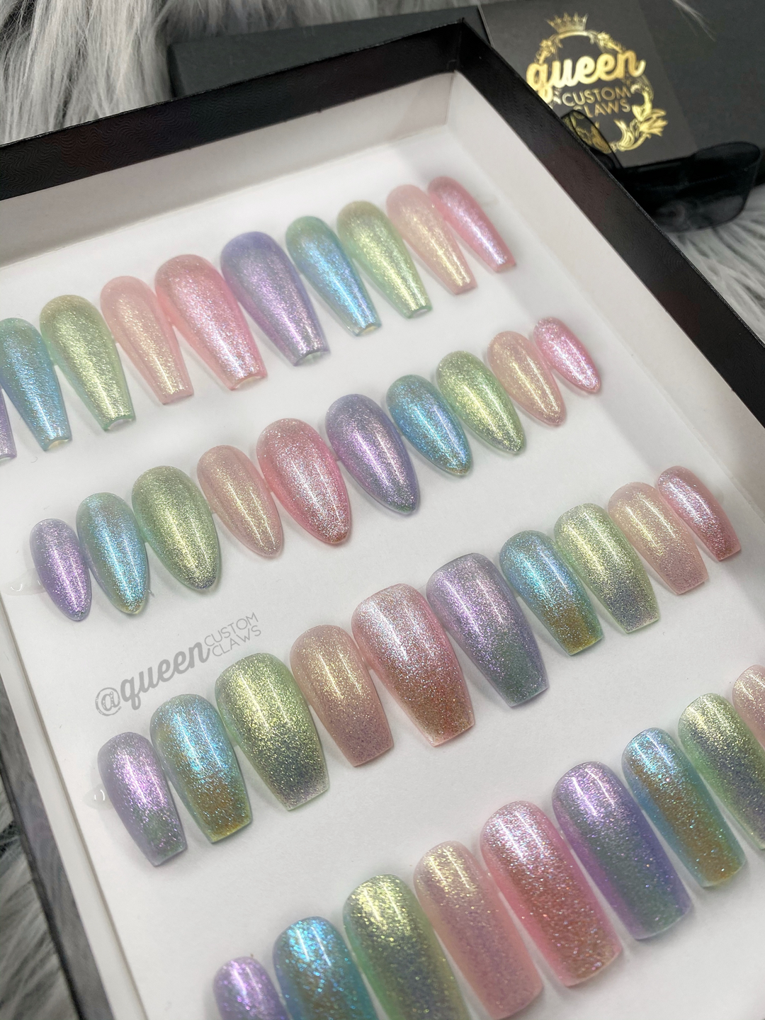 Spring Pixie: diachronic shifting  shimmer - press on nails