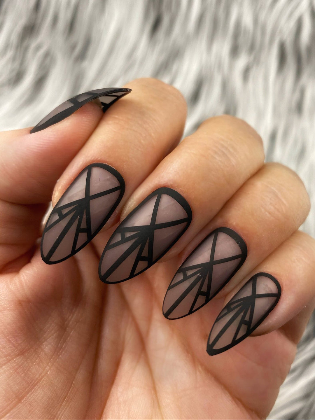 Ready2Wear Prints | Dominatrix  : almond Press-on nails