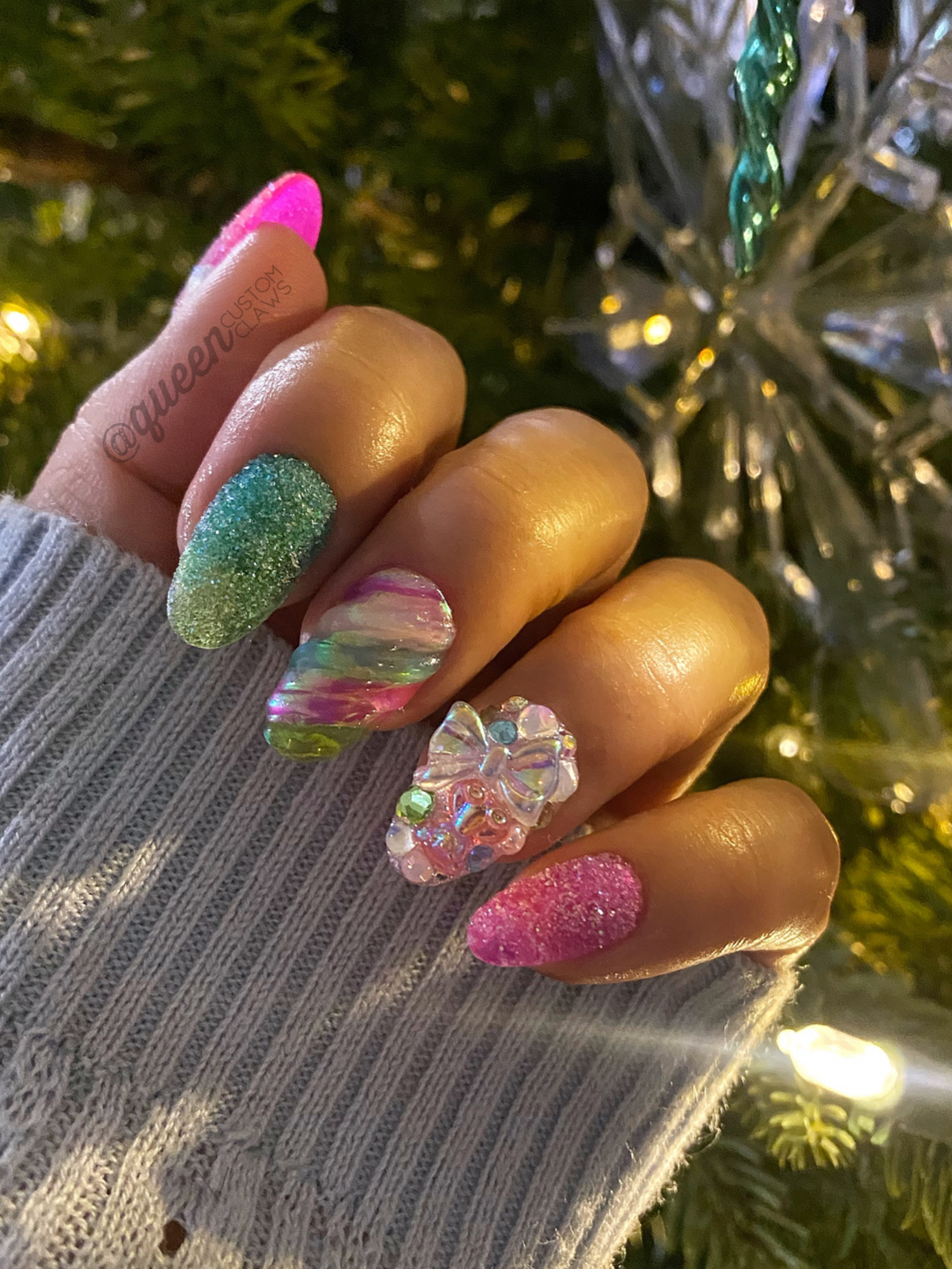 Christmas Candy- 3D Press on Nails