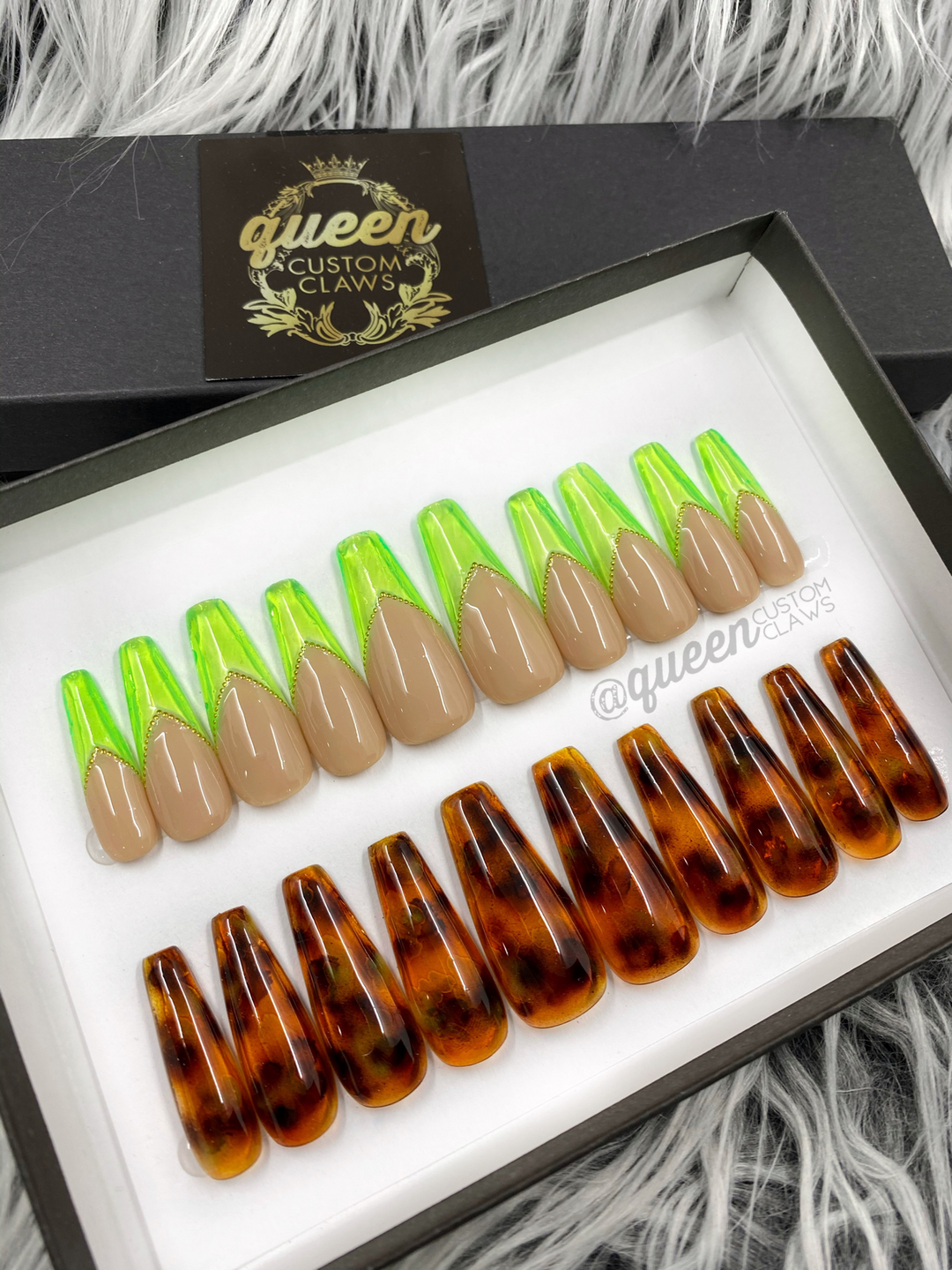 Tortoise shell Jelly press on nails