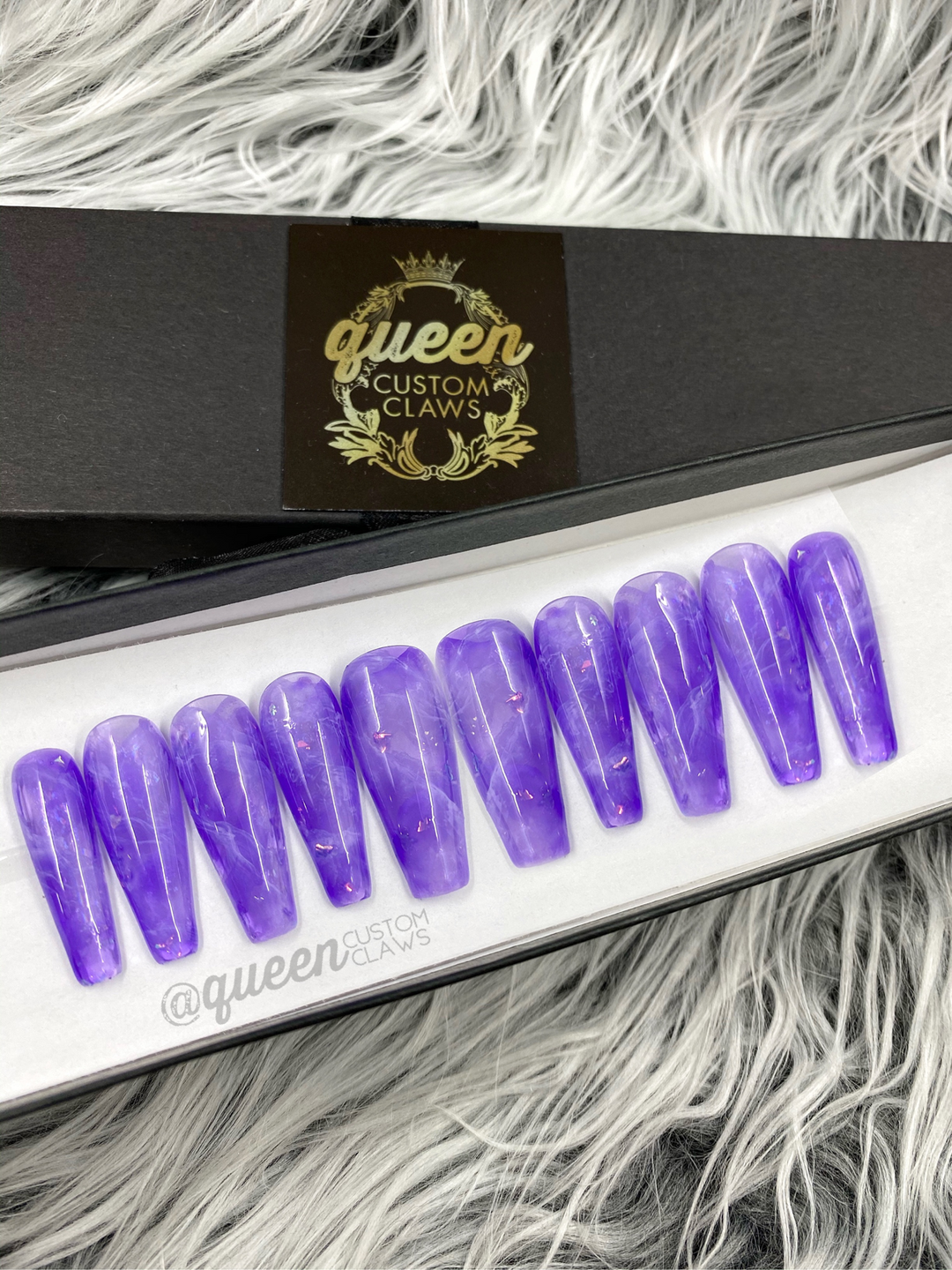 Amethyst  quartz- press on nails