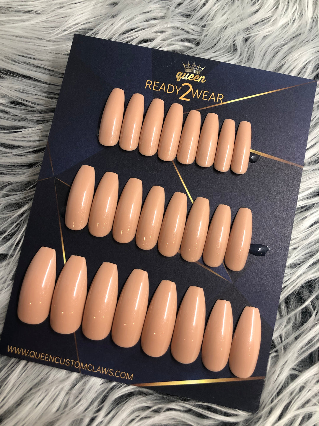 Ready2Wear | Birthday Suit : long shiny Coffin Press-on nails