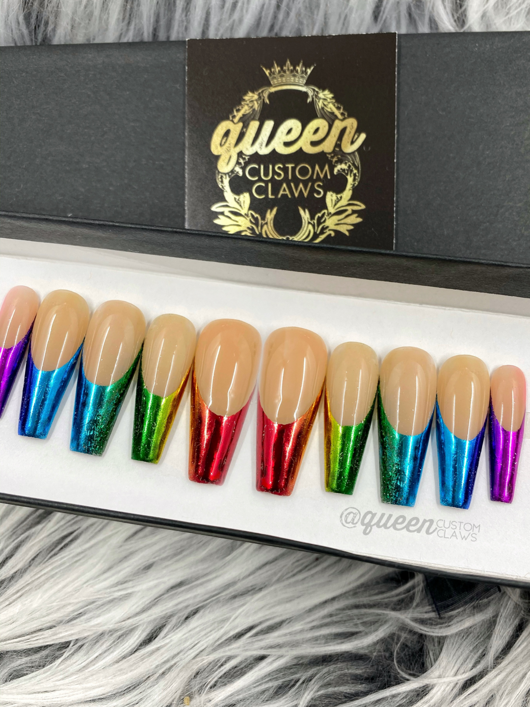 Rainbow Lumé Ombre French Tip