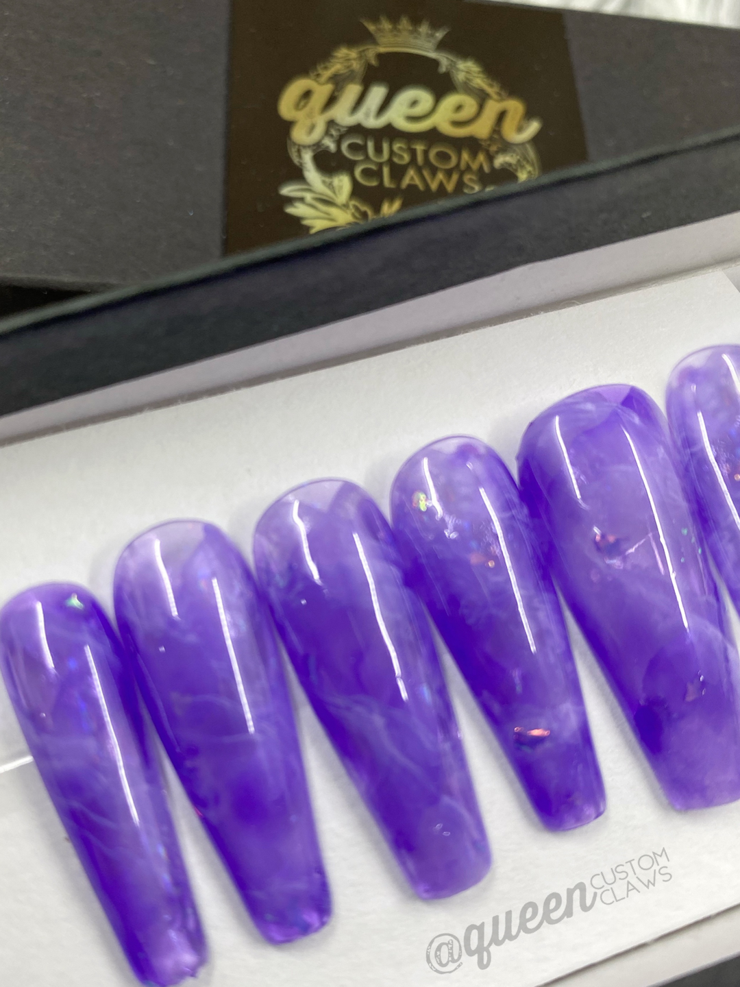 Amethyst  quartz- press on nails