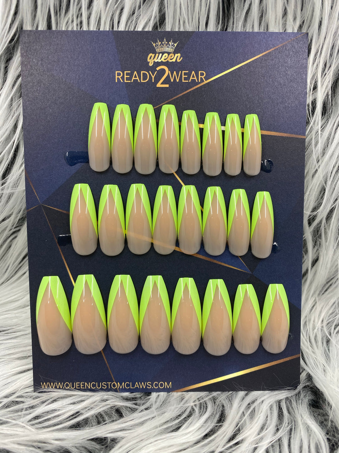 Ready2Wear | Skinny V French: Long Coffin Press-on nails