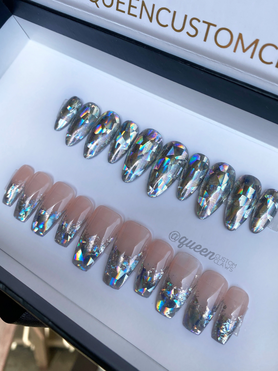 HoloTop Holographic press on jelly nails