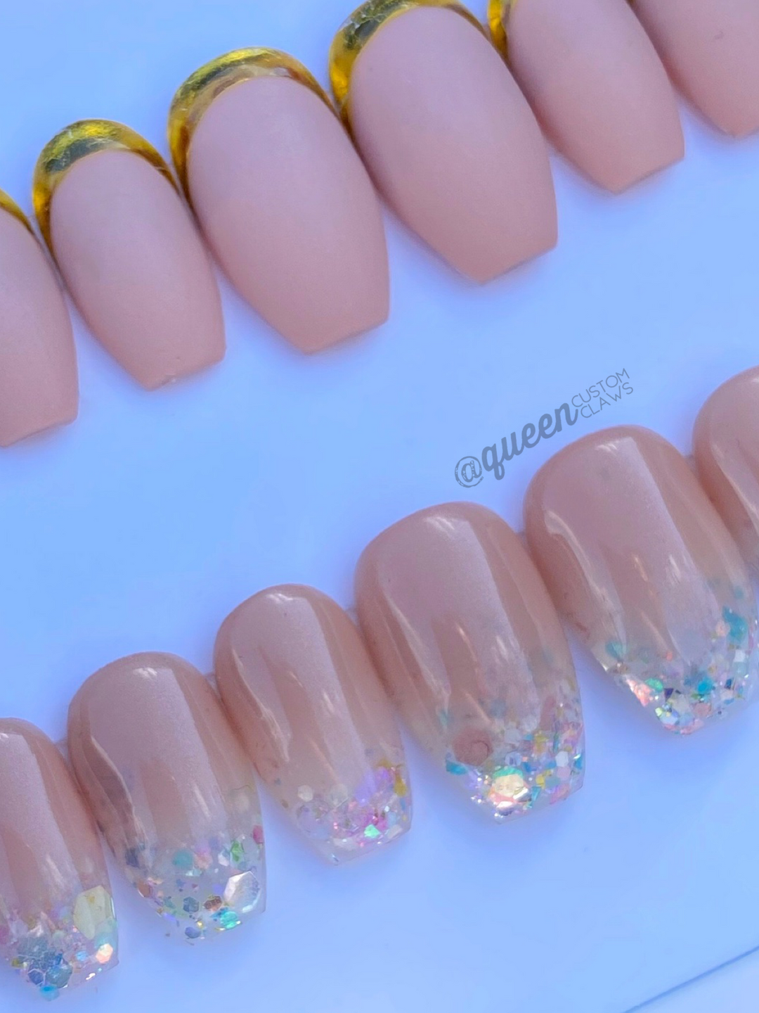 Funfetti | iridescent glitter Jelly- press on nails
