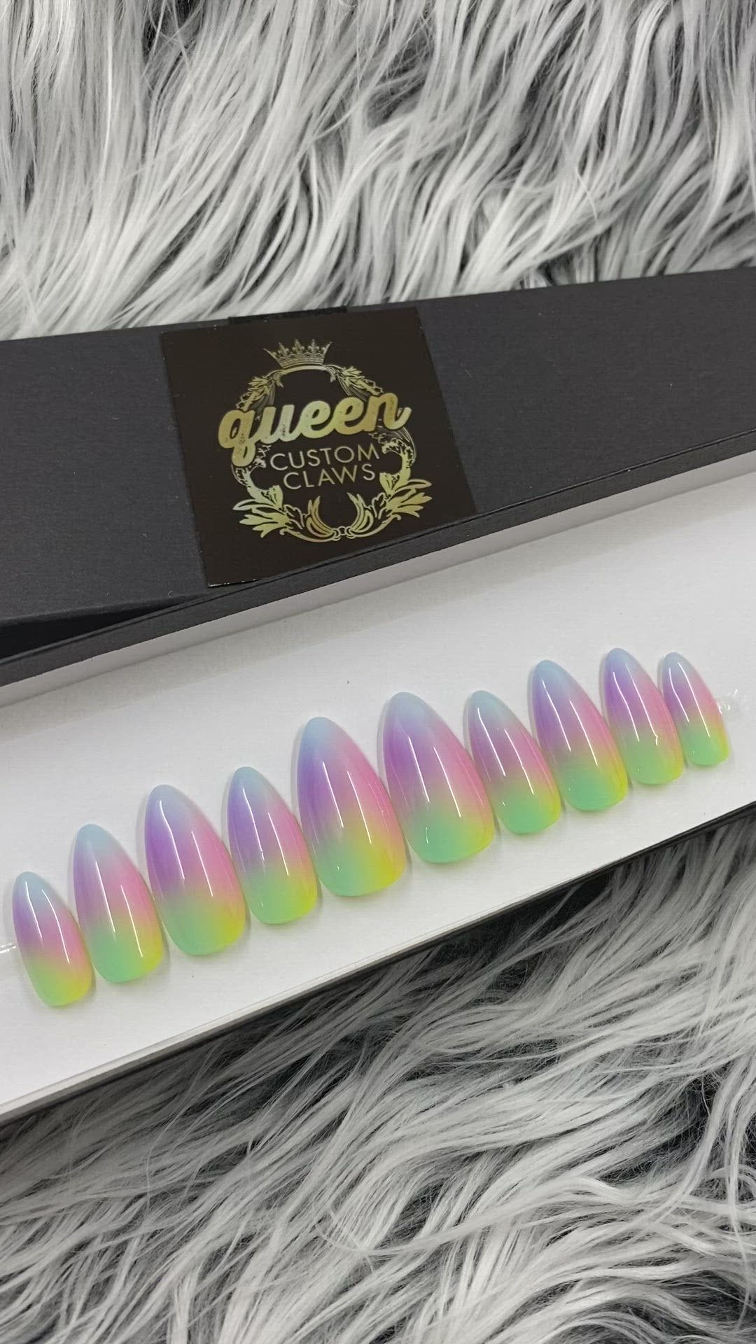 Rainbow Sherbet: Tie dye Ombré- press-on nails