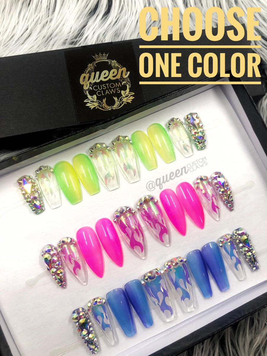 Fire & Ice - press-on nails – Queen Custom Claws