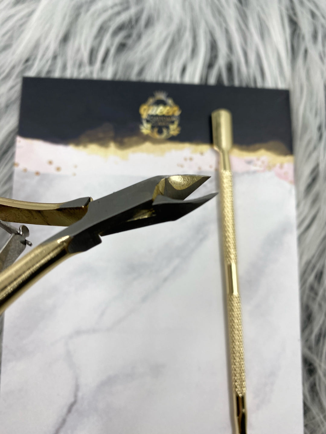Stay Golden: Cuticle nippers & pusher prep kit for press-on nails