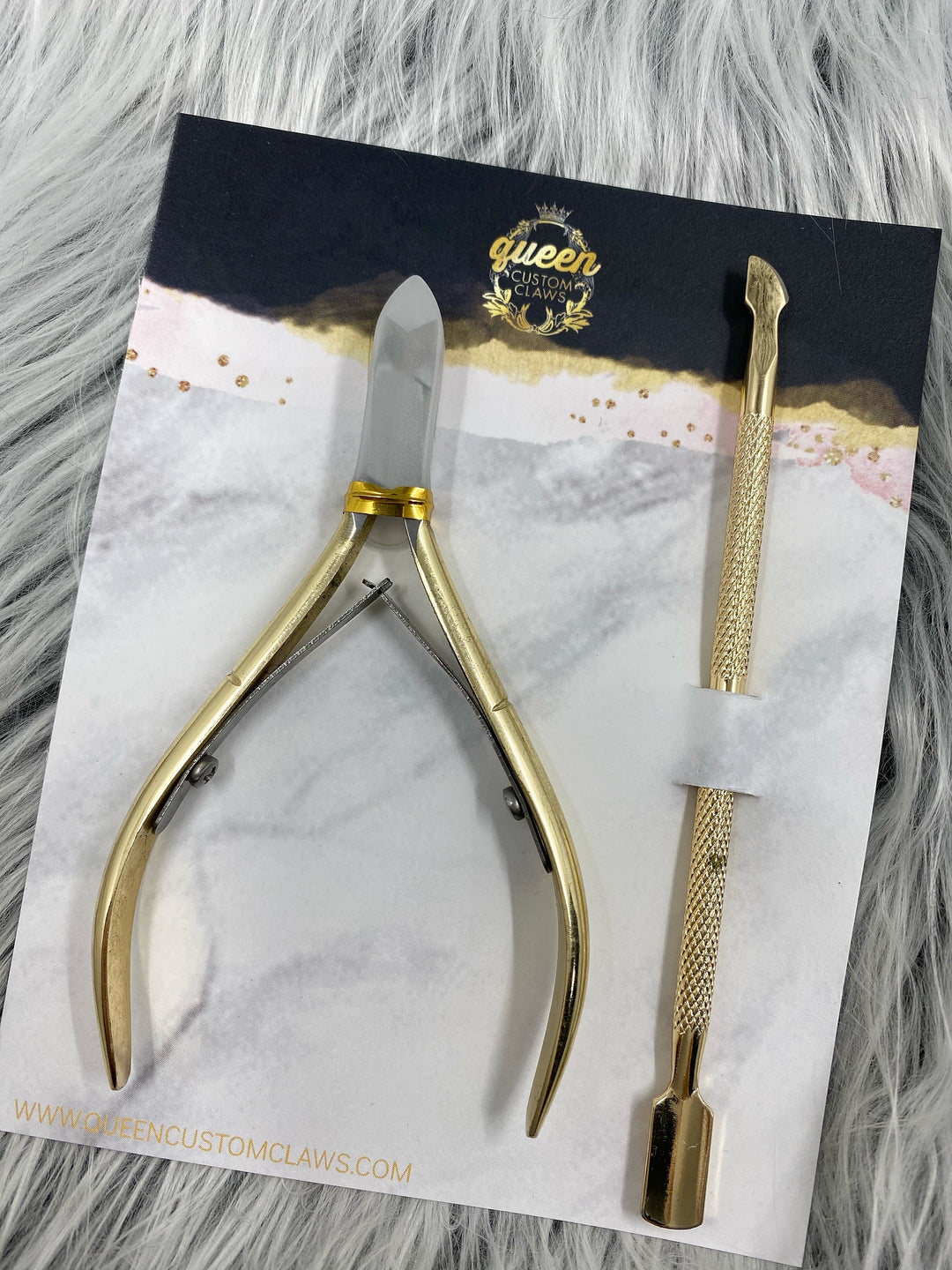 Stay Golden: Cuticle nippers & pusher prep kit for press-on nails