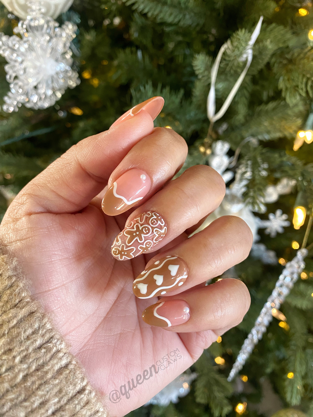 Gingerbread: cookie French- press on nails