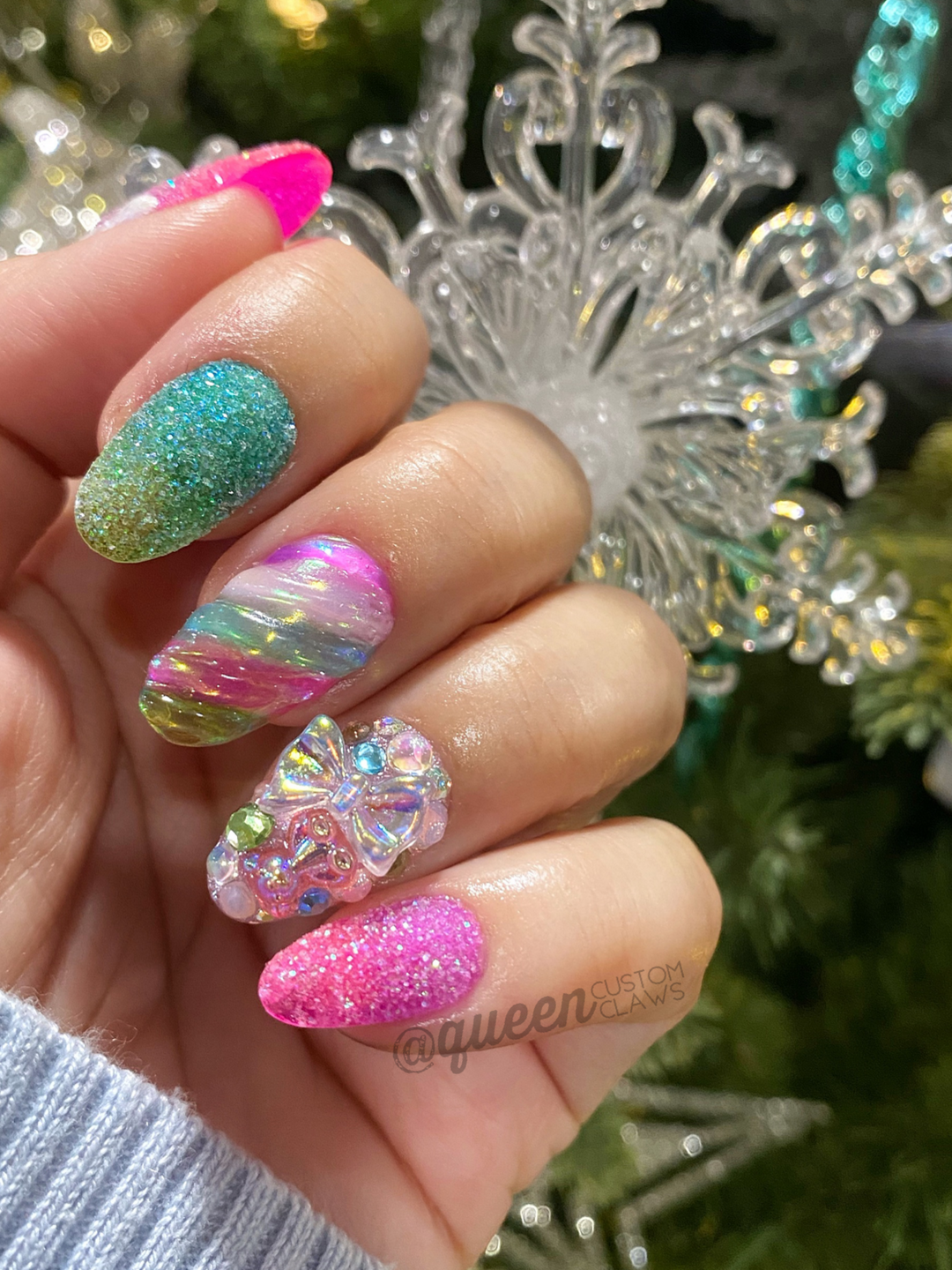 Christmas Candy- 3D Press on Nails