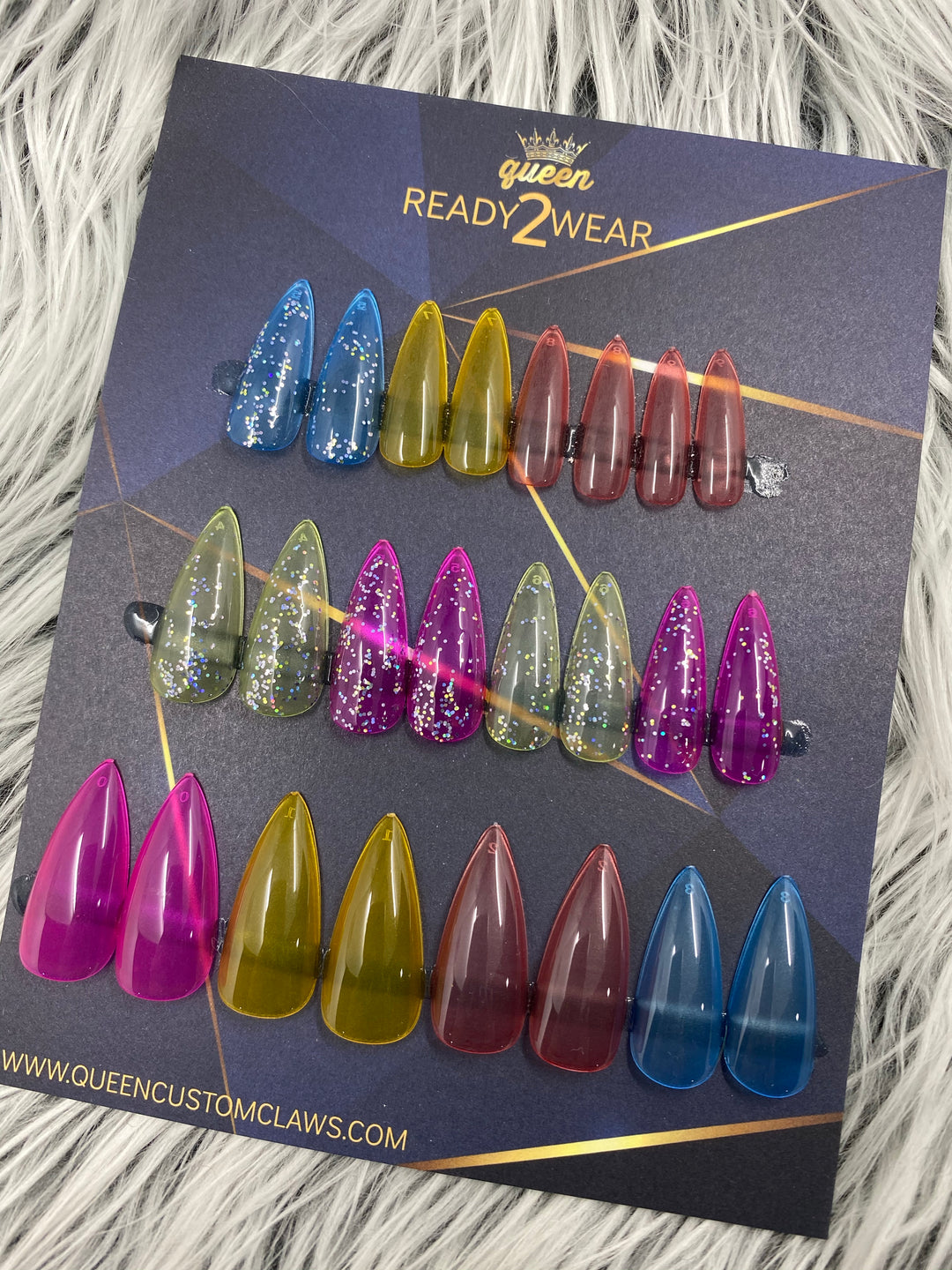 Ready2Wear | Glitter Jelly Babe: Sculpted stiletto Press-on nails