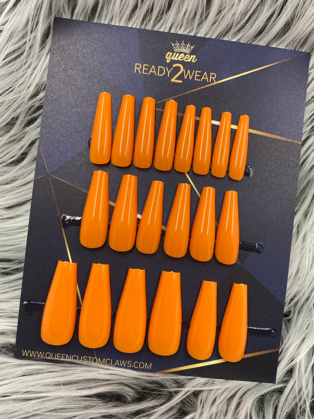 Ready2Wear | Orange Dreamcicle : long  Press-on nails