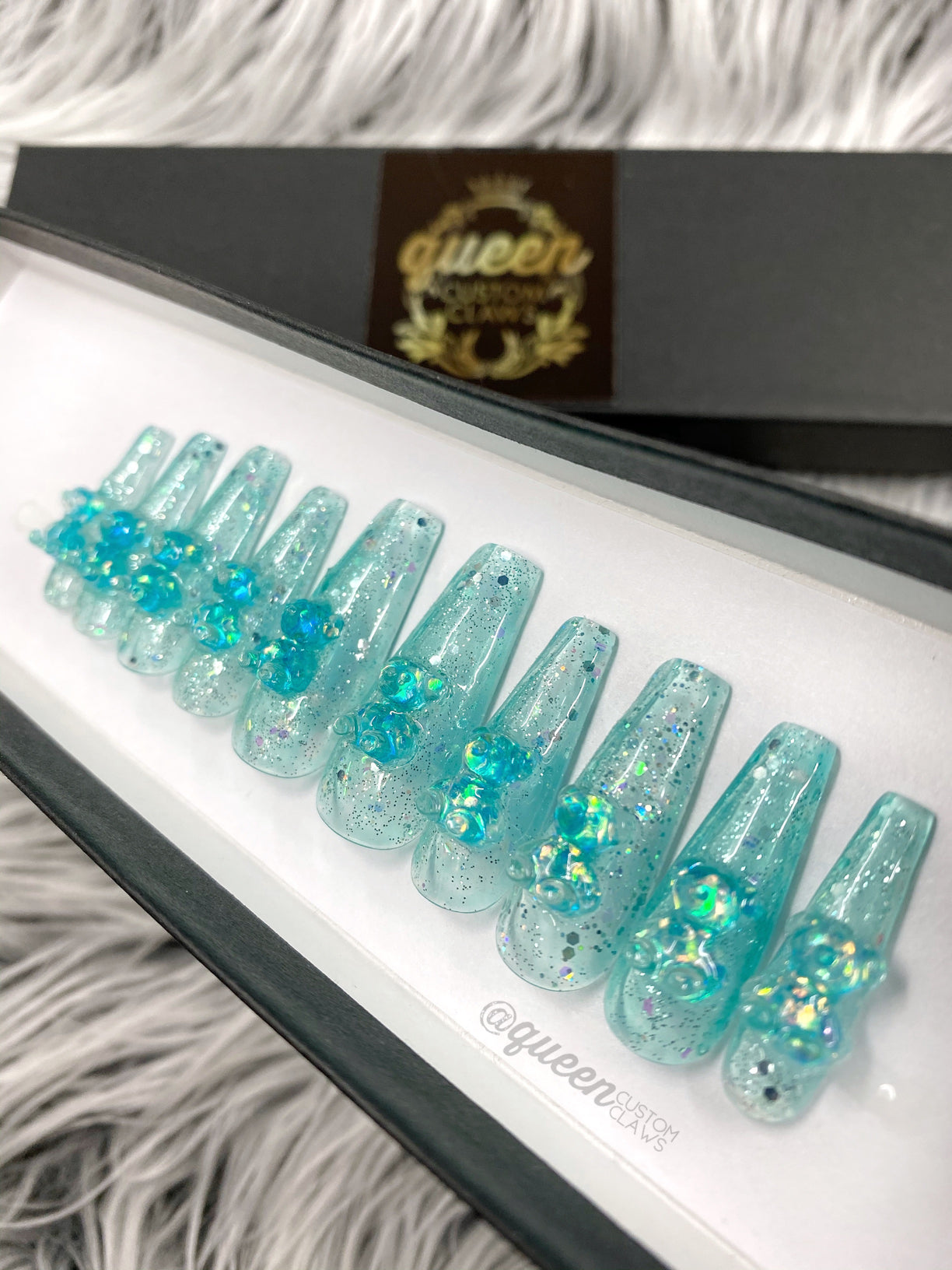 Jelly Bears - clear jelly press on nails – Queen Custom Claws