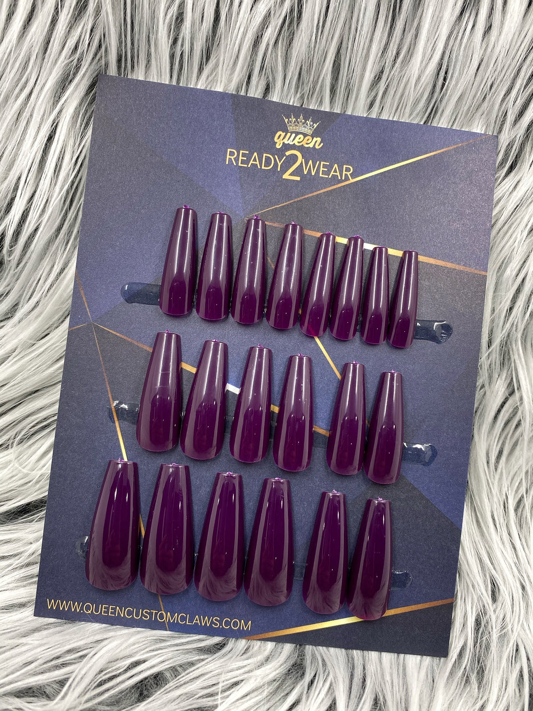 Ready2Wear | Eggplant purple: Xtreme coffin Press-on nails