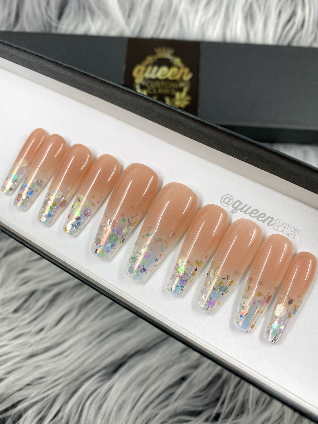 Funfetti | iridescent glitter Jelly- press on nails