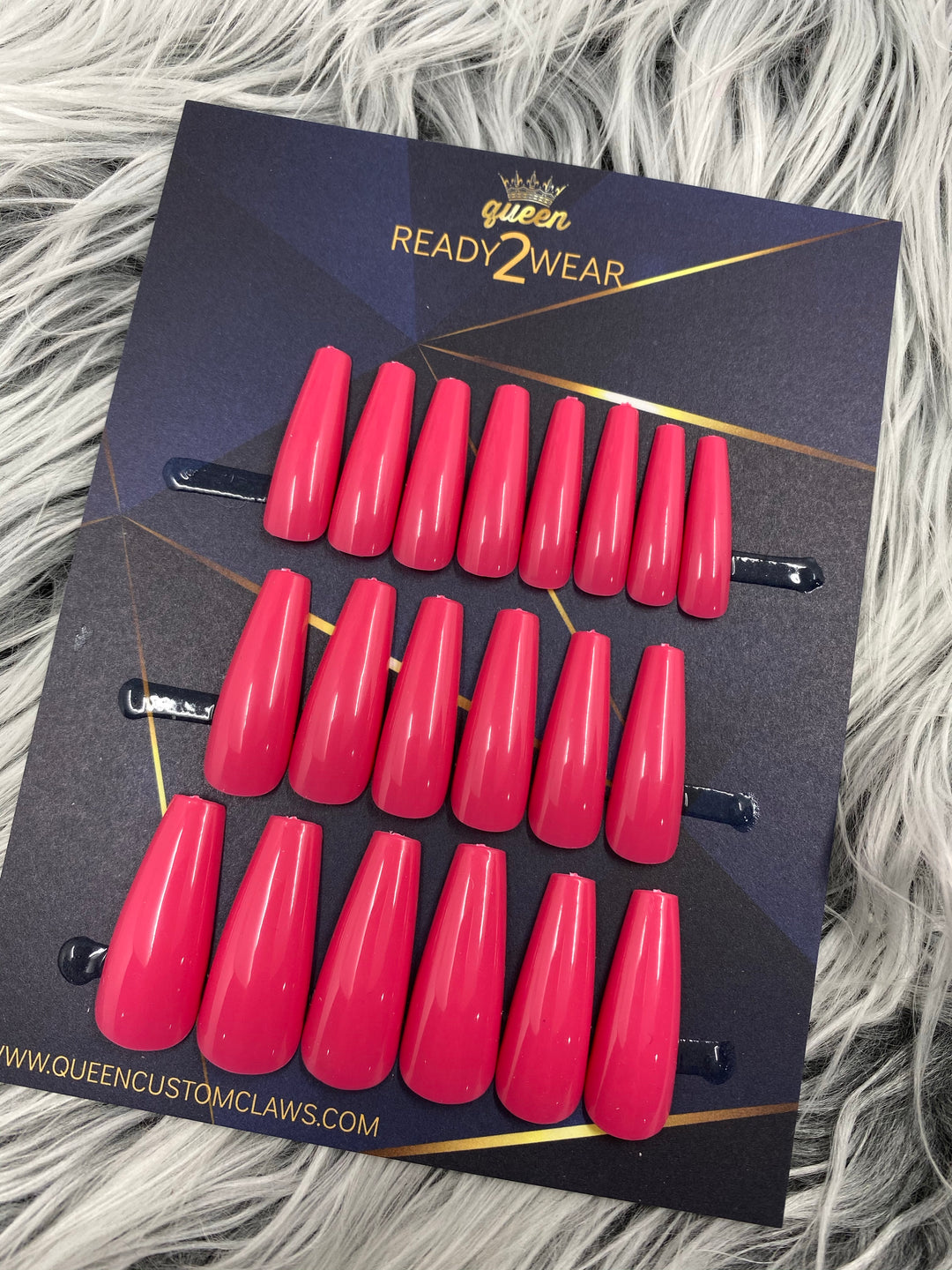Ready2Wear | Pink Punch: Xtreme coffin Press-on nails